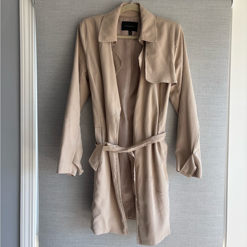 Banana Republic Beige Tie-Waist Trench Coat